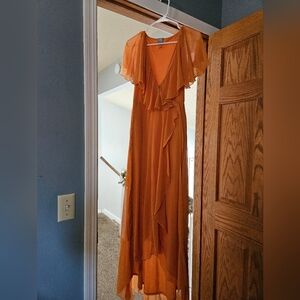 Orange Ruffle Dress